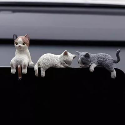 1/2/4Pcs Mini Cat Figurine Car Dashboard Central Control Display Screen Mount Sleeping
