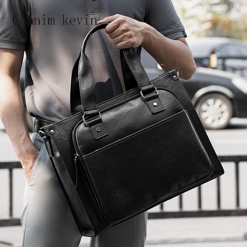 Men's Premium Leather Crossbody Briefcase & Laptop Shoulder Bag