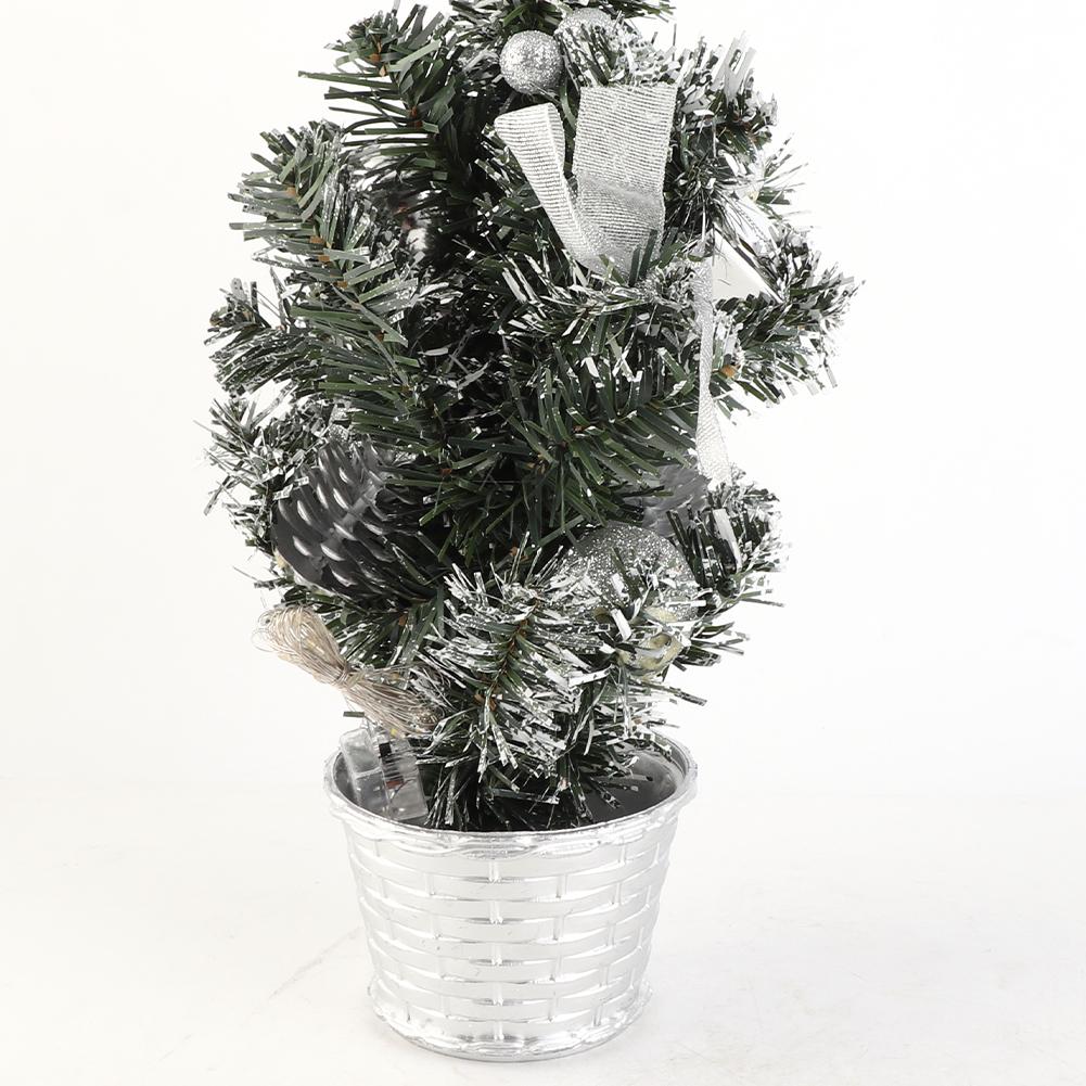 40cm Artificial Tabletop Xmas Tree Mini Xmas Decoration Tree with LED Light Decoration for Xmas Day