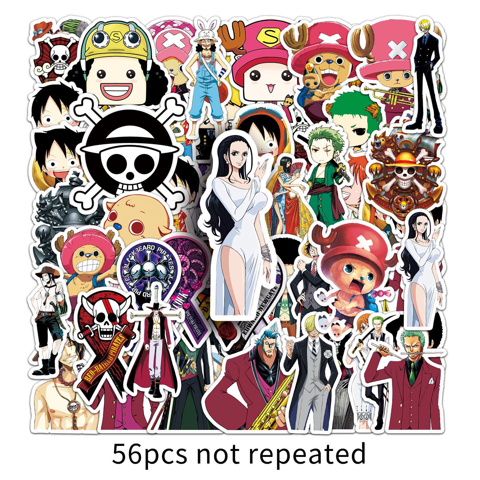 56 One Piece Anime Character Stickers – Japanese Anime Graffiti Journal Stationery
