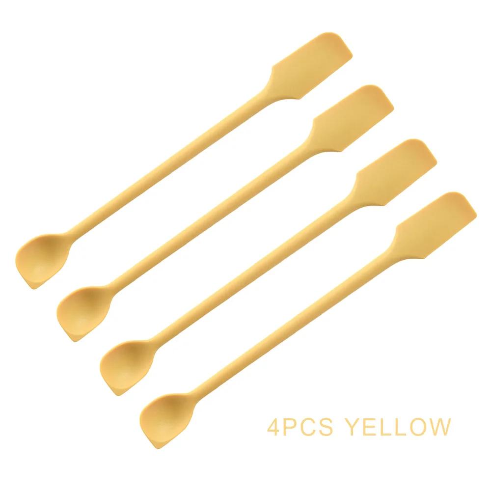 4Pcs Silicone Spatula Heat Resistant Long Handle Dual-Ended Scraper with Spoon Jam Spatulas Kitchen Gadget Kitchen Accessories