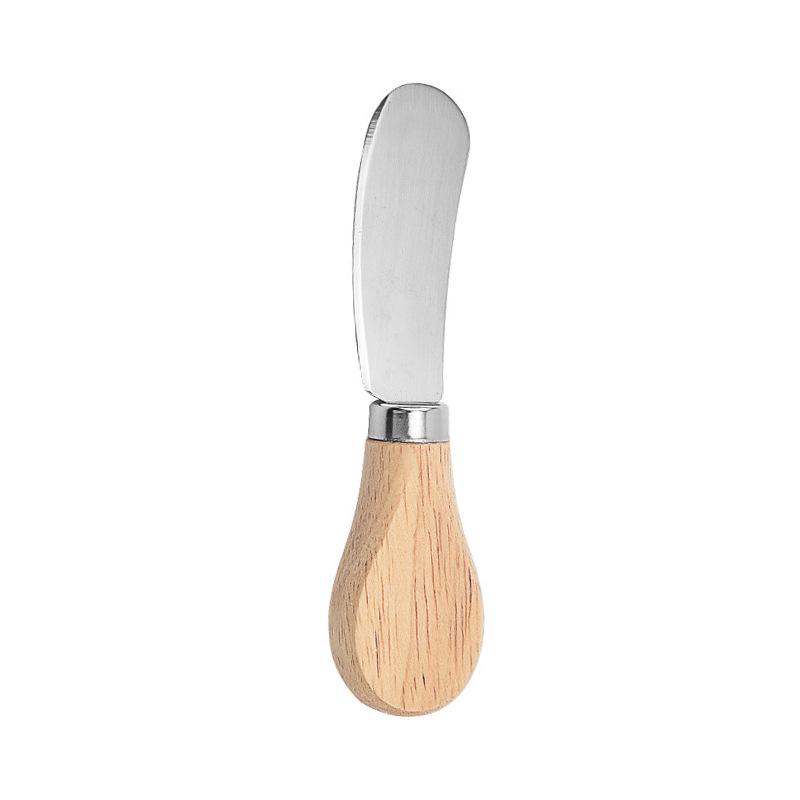 Edelstahl Käse- und Kuchenmesser-Set mit Holzgriff – Inklusive Gabel und Butterspachtel