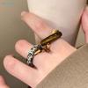 Minimalist Stacking Ring – Natural Stone  Gold Plated Band Rings For Daily  Layered Style