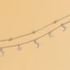 Star & Moon Pendant Clavicle Necklace Double Layers Beads Minimalist Women Fashion Collares Summer Everyday Jewelry Bijoux
