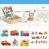 2 in 1 Wooden Toddler Puzzle Drawing Board Children for 46 Years Boys Girls Style A