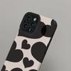 Fashion Black Love Heart Silicone Case For iPhone 17 Air 16 14 Plus 12 13 11 15 Pro Max Mini Leather Shockproof Full Cover