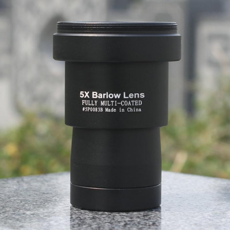 5Xs Barlow Lens 1.25" Metal Fully Coated Focal Length Extender for Astronomical Telescopes with Camera Thread Accessories