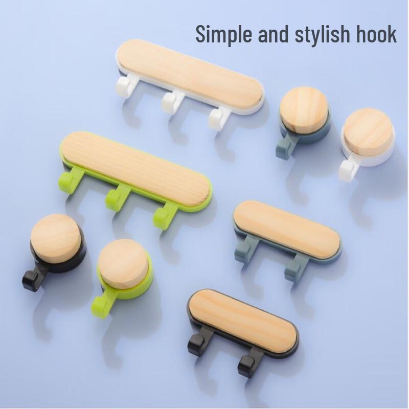 Fumede Japanese Style Solid Wood No-Drill Coat Hooks