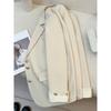 Women Design Sense Niche Loose Milk White Blazer Jacket Spring Female Korean Commuting Splicing Suit Tops Coat