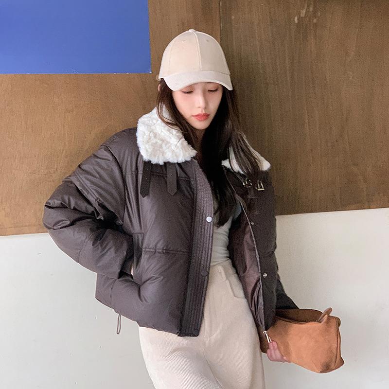 Fluffy And Short Down Jacket With Thickened Bread Coat For Women