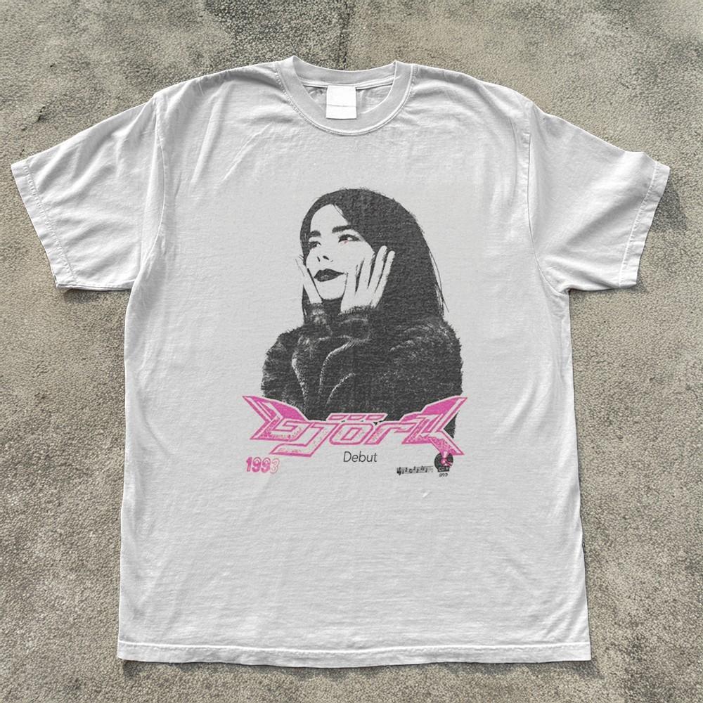 Bjork Homogenic Shirt Retro Vibes Graphic Tee Music Fan White Cotton Tshirt Unisex T-Shirt M