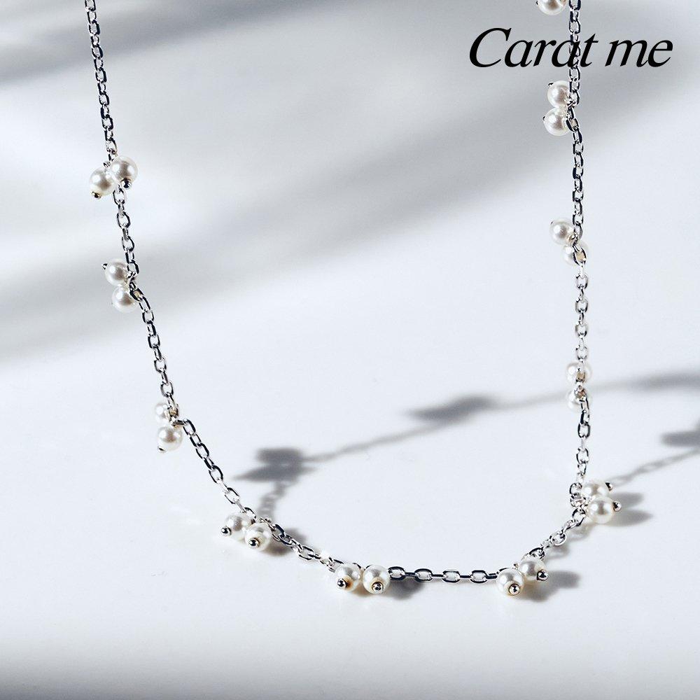 14Kgf Pearl Lovely Layered Necklace 92.5 Silver