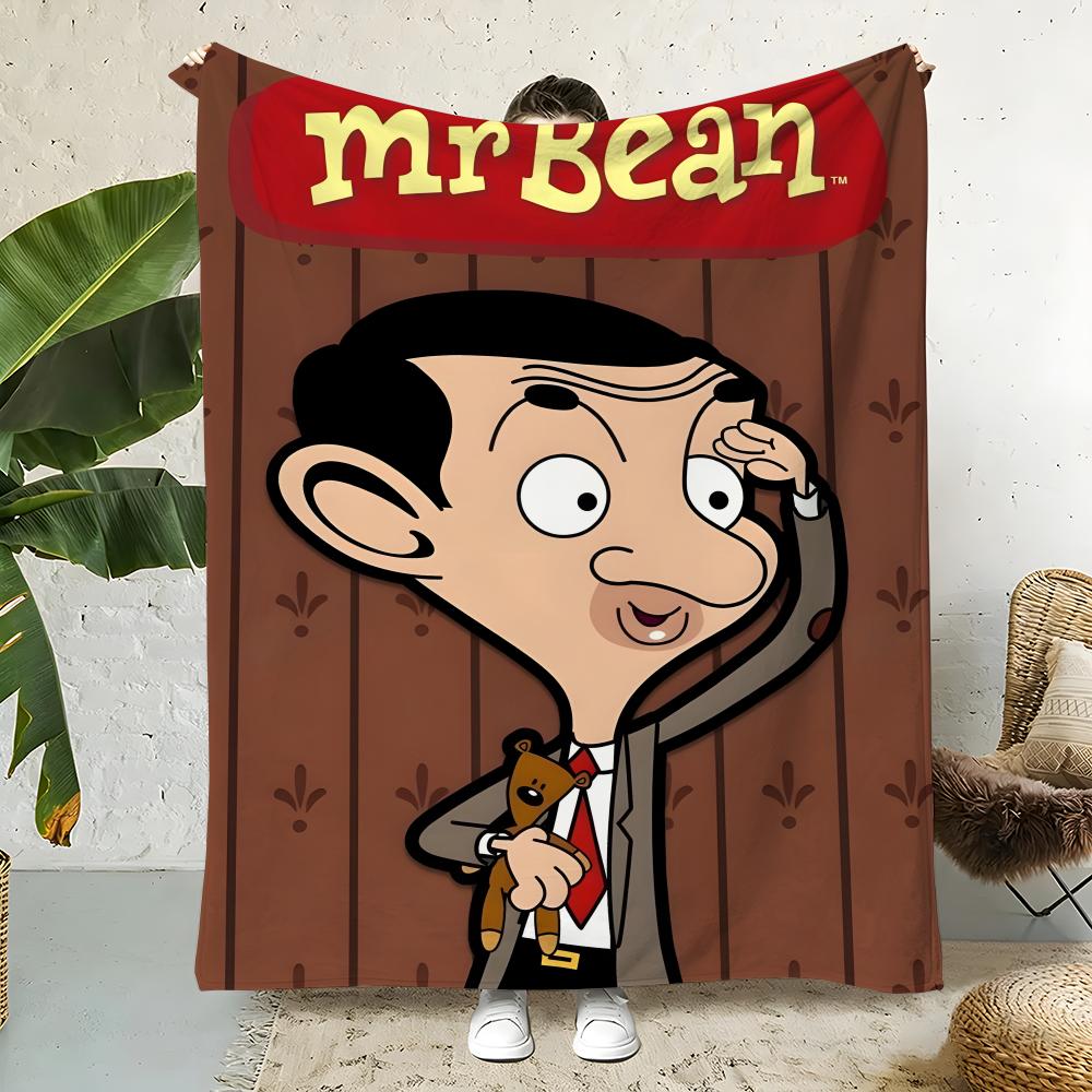 Comedy M-Mr Bean Throw  Flannel Throw Blanket,Bed Home Office Nap Blanket Travel,Camping,Picnic Blanket Soft Decor 75x90cm