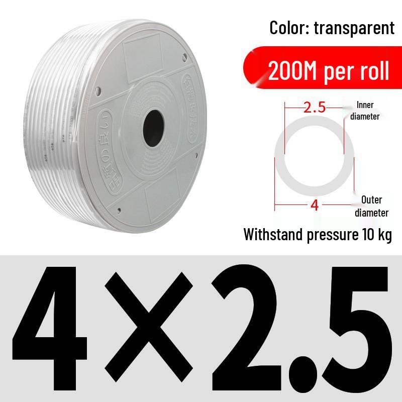 Pressure-Resistant Explosion-Proof PU Air Hose - Flexible, High-Pressure Air Pump Compressor Hose, Transparent Pneumatic, 6MM/12MM.