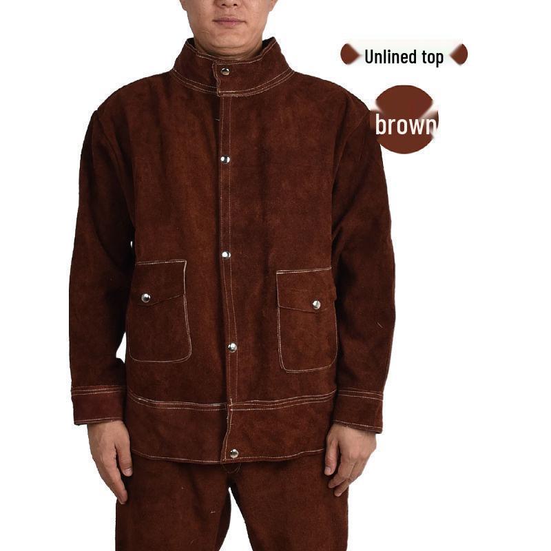 Svařovací bunda z hovězí kůže proti popálení: Ochranné pracovní oděvy z kůže a bavlny