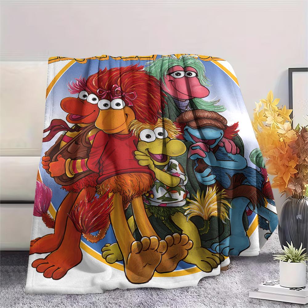 Room onthe Broom Fraggle Rock Print Flannel Blanket,High quality Comfortable for All Seasons,Home Decor,Warmth and Comfort,Perfect for Christmas Gifts