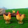 Rooster Chicken Figurines Farm Animal Model Home Decor Miniature Fairy Garden Diy Landscaping Cartoon Hen Chick Accessories