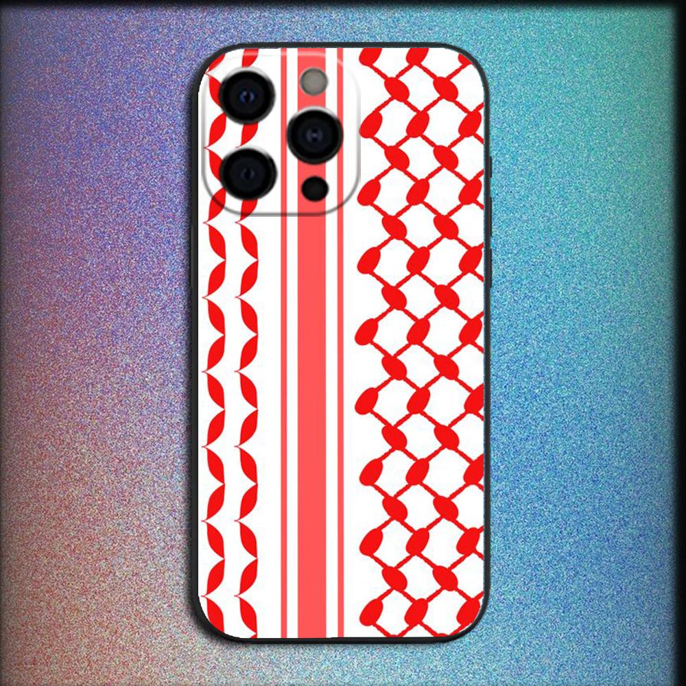P-Palestine-S Hattah Keffiyeh Phone Case For iPhone 16,15,14,13,12,11,Pro,X,XS,Max,XR,Plus,Mini Soft Black Cover iPhone15promax