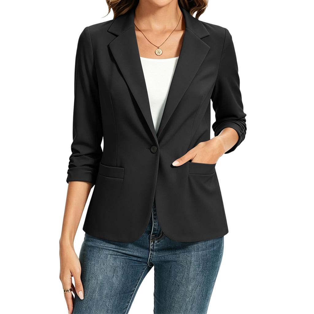 Women's Color Slim Fit Jacket for Business Casual Wear