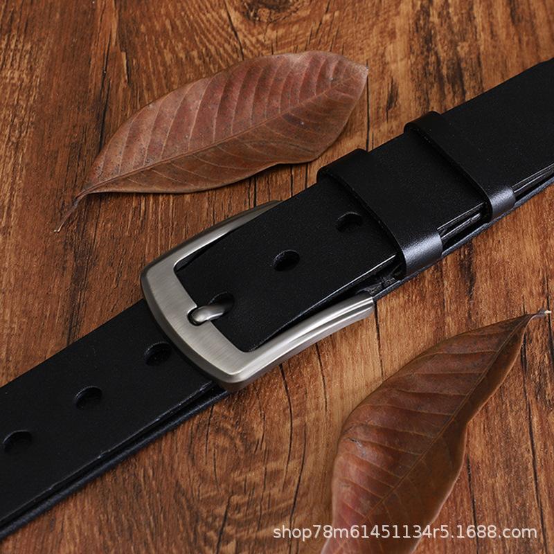 Factory Men'S Belt Casual Fashion First Layer Cowhide Denim Casual Pants Versatile Leather Retro Trendy Belt