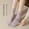 5 Pairs of Women's Spring and Fall Solid Color Sports Cotton Tide Mid Tube Pile Socks