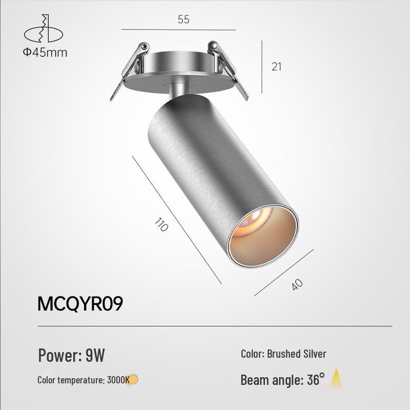 

Adjustable LED Ceiling Spotlight, 40mm Mini Surface-Mounted Stainless Steel Cylinder Default