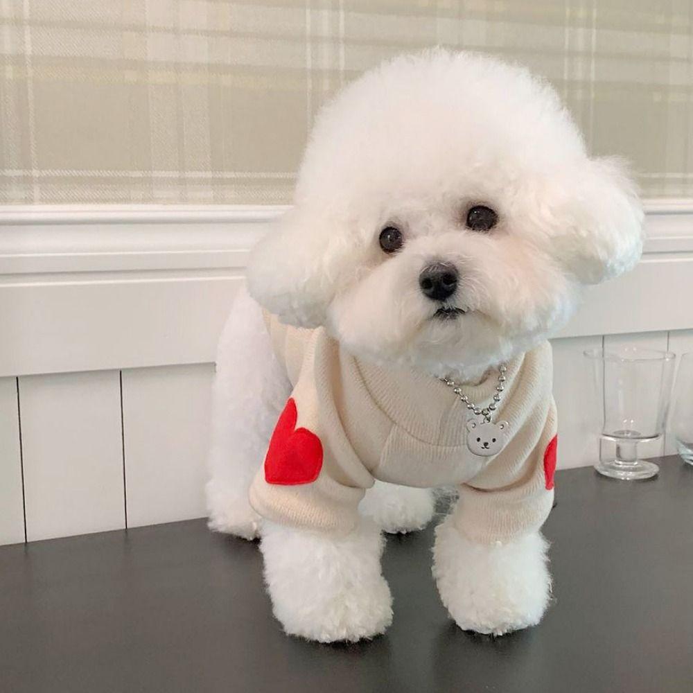 

Polyester Dog Solid Base Coat Love Printed Dog Warm Pullover Pet Sweatshirt Spring XL хаки