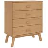 Vidaxl Olden Chest of Drawers, Brown, Solid Pine Wood