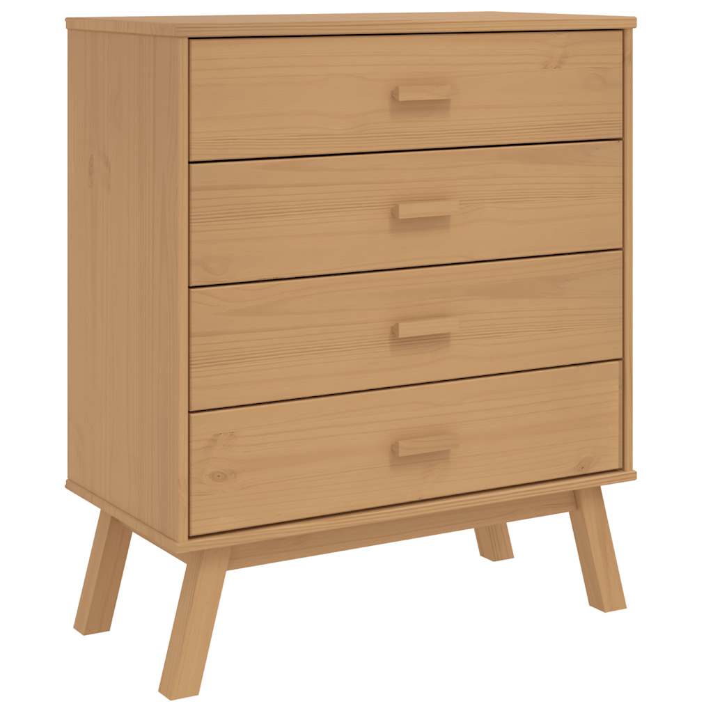 Vidaxl Olden Chest of Drawers, Brown, Solid Pine Wood