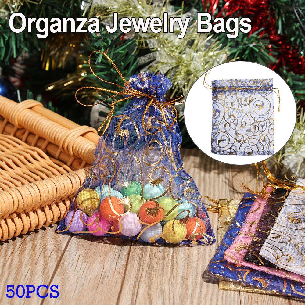 Decoration Handbags Candy Package Organza Pouch Pearl Yarn Bag Drawstring Pocket Jewelry Bright
