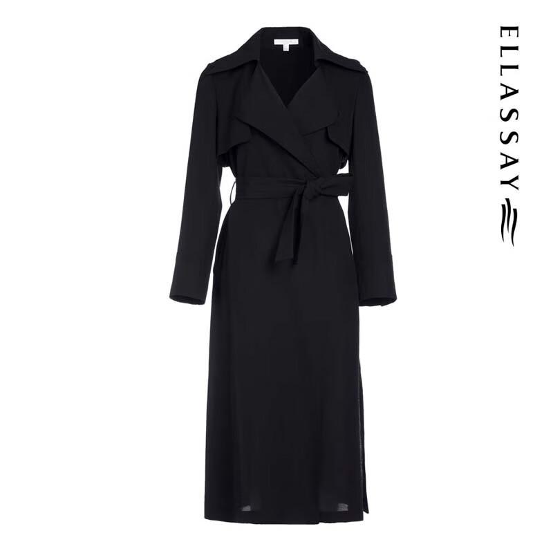 ELLASSAY Women's Classic Mid-Length Trench Coat