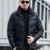 Down Jacket Genuine Leather Men's Jacket Down Jacket Men's Lapel Daddy Loose Down Jacket Large Size Leather Jacket