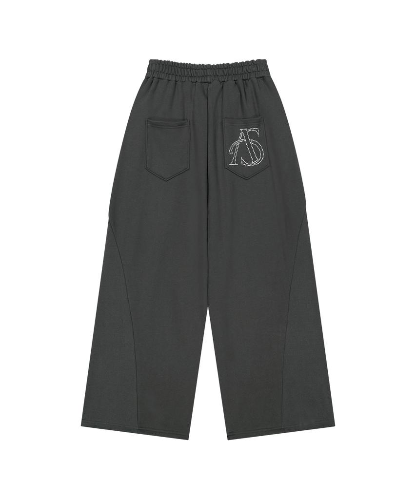 Aejeuyua Tie Belt Sweatpants Charcoal