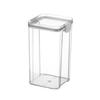 460ml/700ml/950ml/1300ml/1800ml Kitchen Storage Jar Double Buckle Closure Good Sealing Stackable Multi-purpose Cereal Dispenser Household Supplies