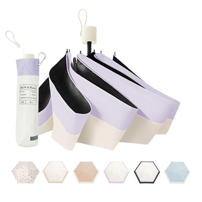 Folding Umbrella Full Blackout Folding Umbrella X Hook Pouch Parasol for Both Sun and Wind Water Folding Umbrella with UV UPF Small Storage Pouch UV