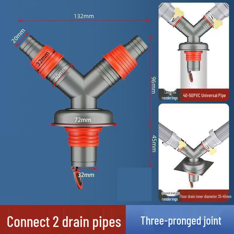 

Yuanzu Three-Way Washing Machine Drain Pipe Splitter