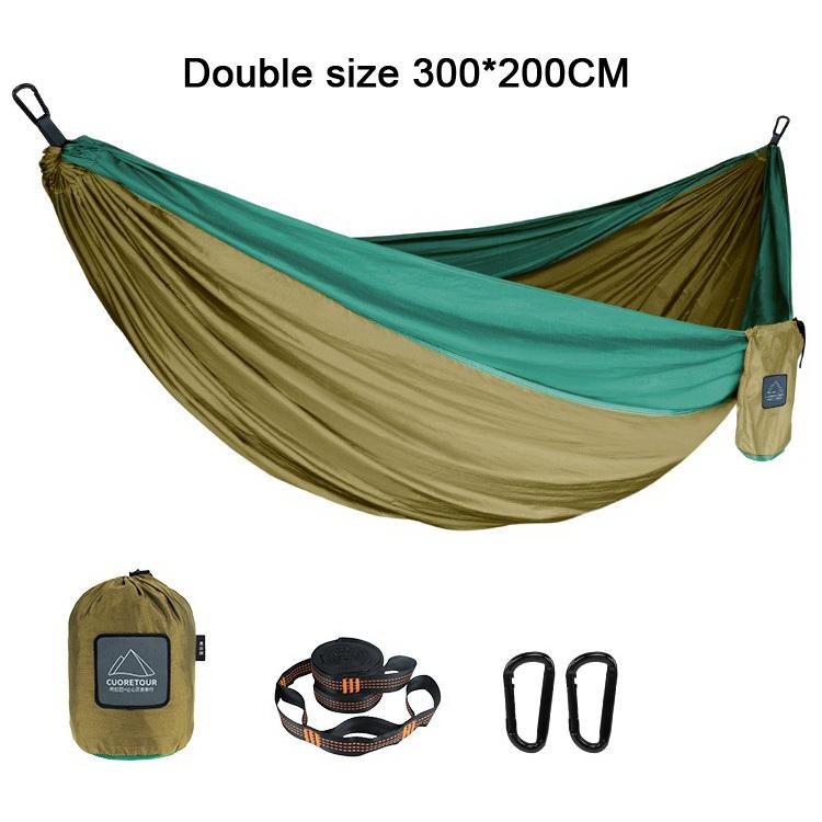 Tragbarer Nylon-Fallschirmstoff, Einzel- und Doppelgröße, Outdoor, Camping, Wandern, Garten