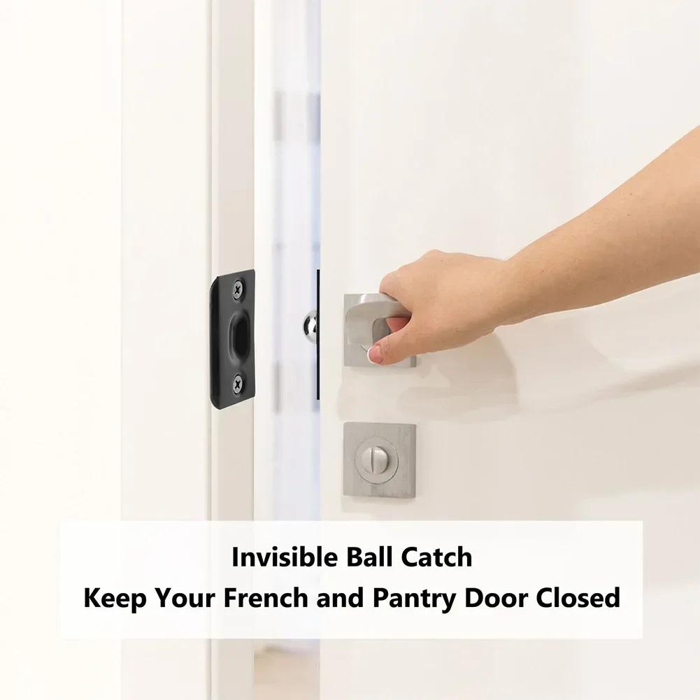 Door Latch With Screws Set Spring Catch Lock Brass Steel Adjustable Roller Ball  For Swinging Doors Closet Doors French Doors