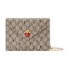 Double G Logo Strawberry Chain Canvas Mini Shoulder Crossbody Wallet Women Wallet Brown 726249-FABB0-8659