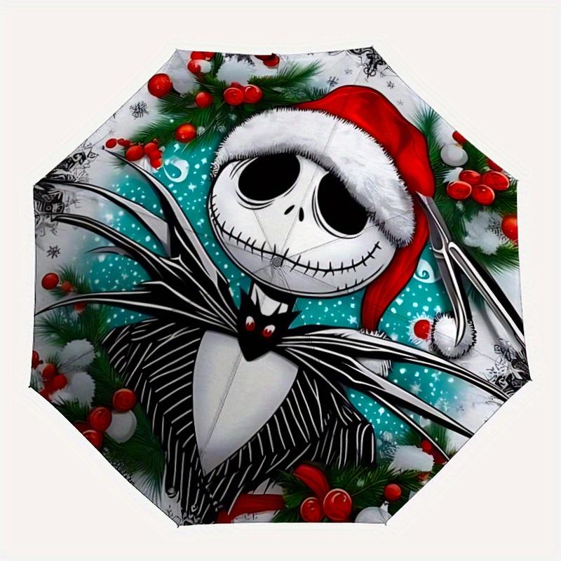 

1pc Jack Skellington Automatic Umbrella | Portable Foldable 8-Rib Manual Open, Casual Accessory, Durable Canopy yy250823022