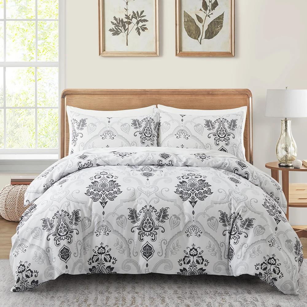 Girly Galaxy Duvet Cover,Reversible Dreamy Pink Grey Gradient Comforter Cover,Watercolor Starry Sky Glittering Stars Bedding Set