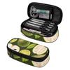 Pencil Pouch Structured Design 300D Polyester Smooth Zipper with Mesh Storage Layer Removable Divider and Pen Holders for Students