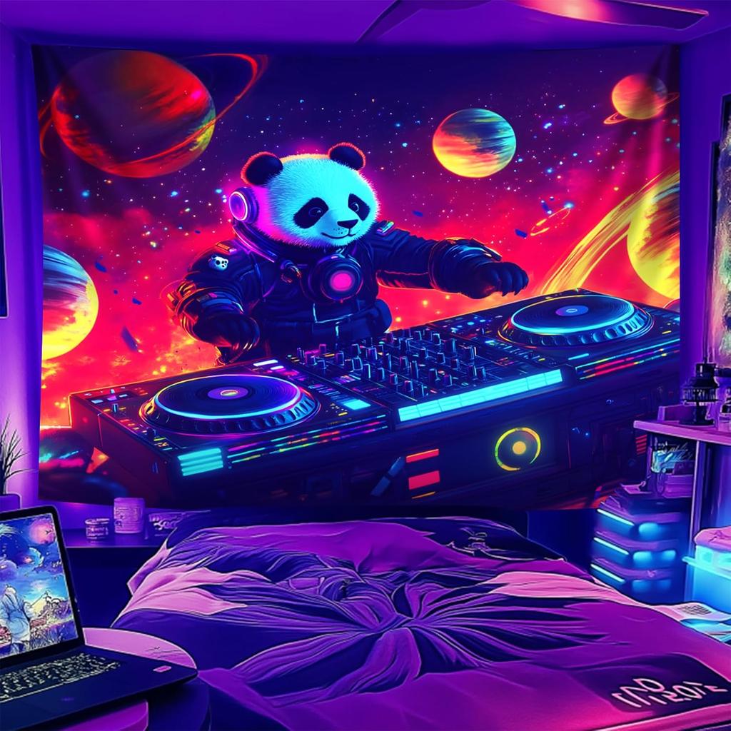 NYZE Astronaut Space Tapestry for Bedroom, Glow In the Dark Room Decor Wall Tapestries, Cool Galaxy Planet Wall Hanging, Wall Ha