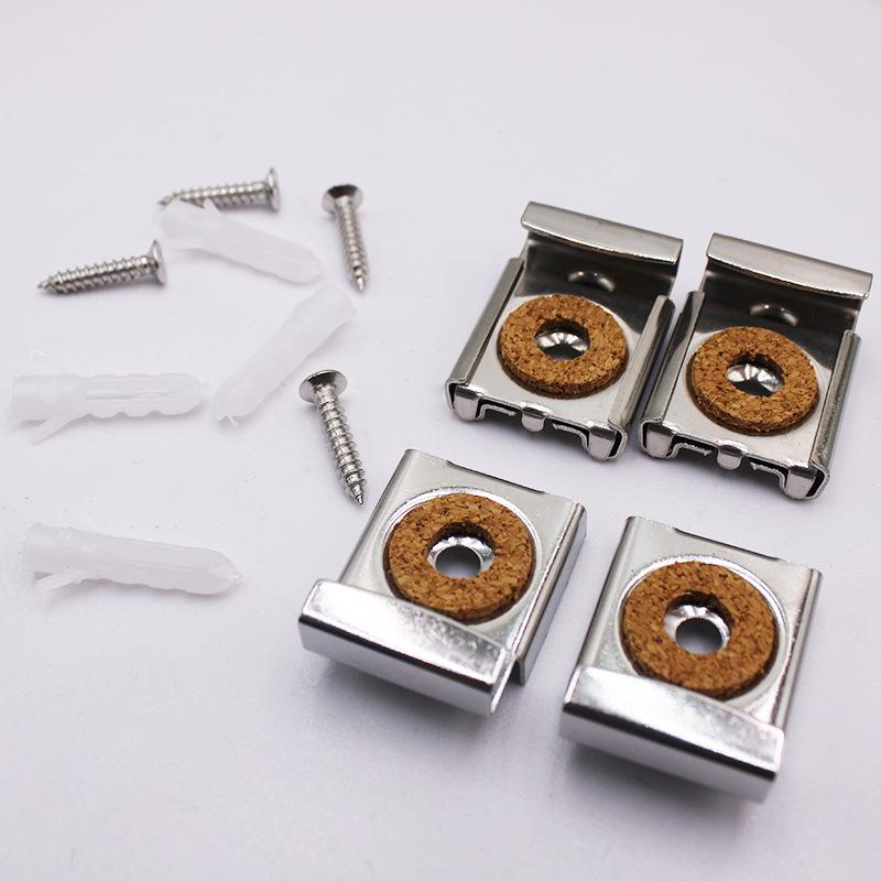 4 Pcs Mirror Bracket, Square Mirror Bracket, Frameless Glass Wall Mount