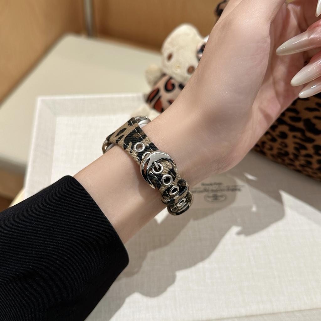 Luxuriöses Armband mit Leopardenmuster für Apple Watch Armband 46mm 41 38 40 44 42 45 49 mm Damenarmbänder iWatch Serie 11 10 9 8 7 6 5 SE Ultra 2/3