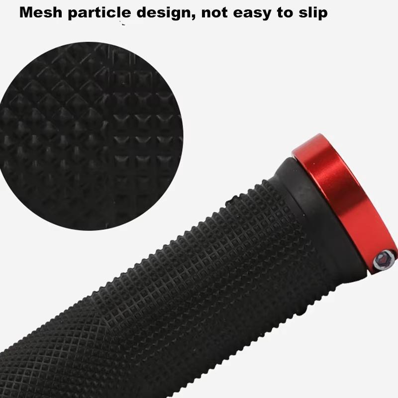 2PCS/Set Bicycle Rubber Grips Alloy Lock Bilateral Lock Handlebar Grips Anti Slip Cycling Handlebar Sleeve Bicycle Accessories