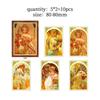 10 pcs/lot Mucha theme Stickers Diy Decorative Scrapbooking Diary Stick Labels Album hand made Collage material