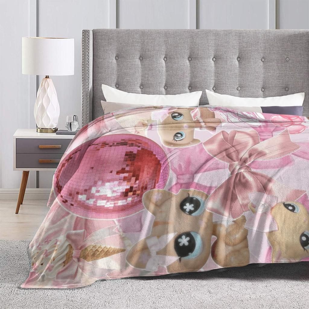 Littlest Pet Shop Blanket Quality Super Soft  Bedding Throws Spring Kids Outdoor Graphic Bedspread