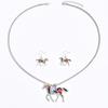 Animal Horse Pendant Necklace With Colorful Oil Drop Design For Women Summer Fashion