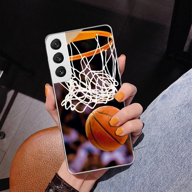 Basketball Basket Sports Phone Case For Samsung Galaxy S24 S25 Edge S26 Ultra S23 S22 S21 Plus S20 FE + Personalized Print Cover